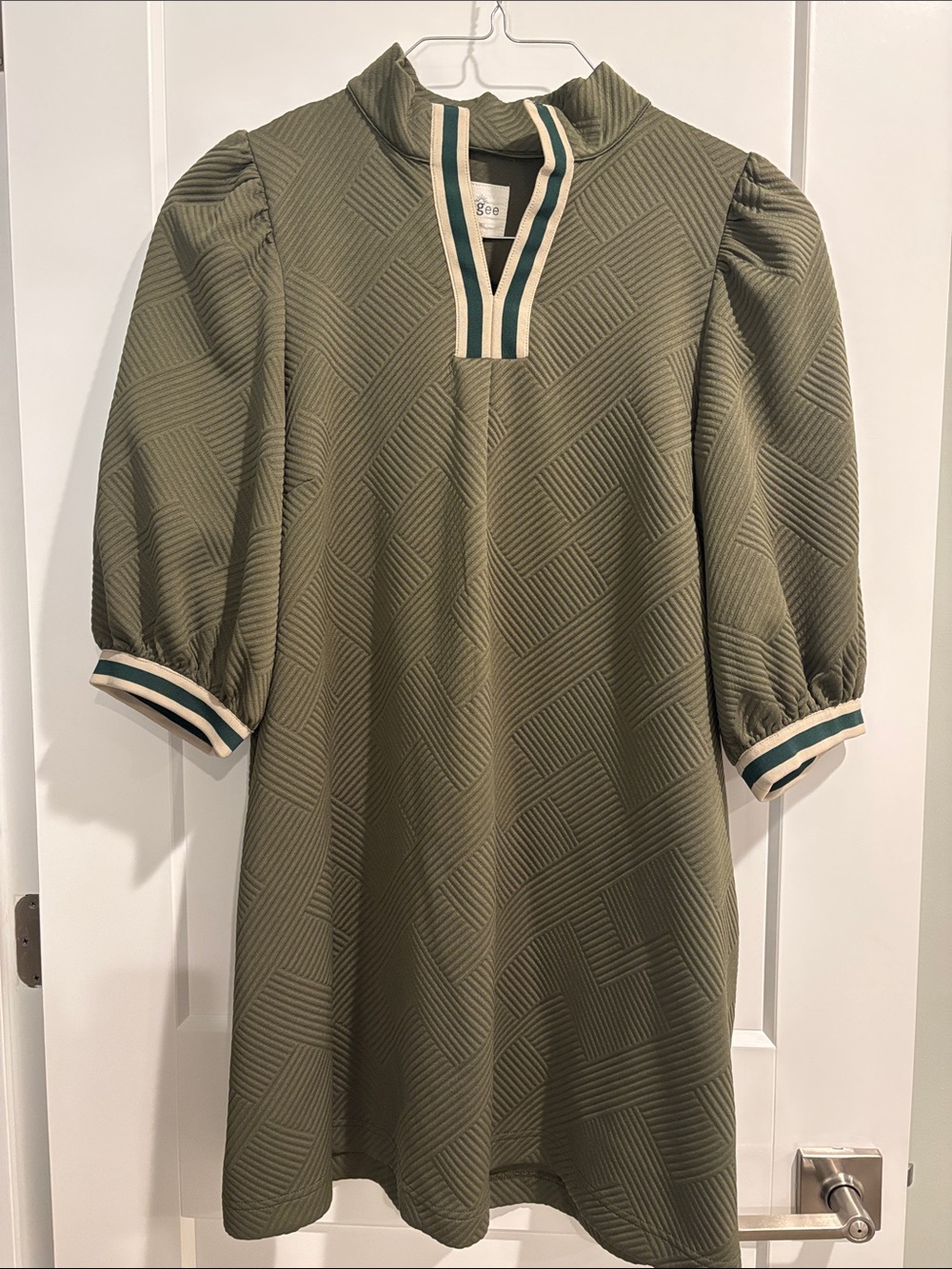 Umgee Women’s Short Sleeve Textured Dress Large